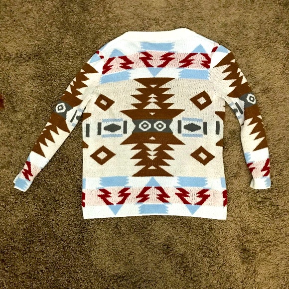 New aztec print long sleeve cotton cardigan size medium - Picture 2 of 2